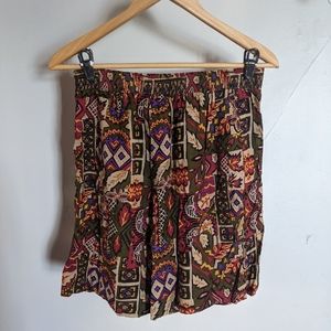 Vintage geometric floral print bermuda shorts